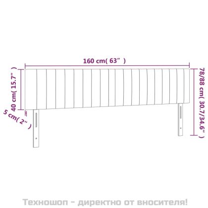Горни табли за легло, 2 бр, черни, 80x5x78/88 см, плат