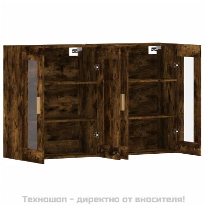 Стенни шкафове, 2 бр, опушен дъб, инженерно дърво