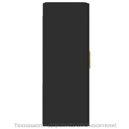 Стенни шкафове, 2 бр, черни, инженерно дърво