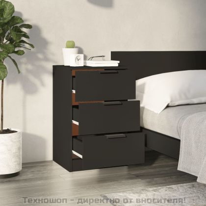 Нощно шкафче, черно, 40x36x65 см