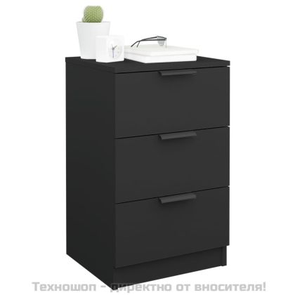 Нощно шкафче, черно, 40x36x65 см