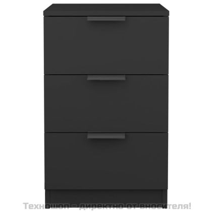 Нощно шкафче, черно, 40x36x65 см