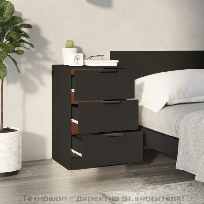 Нощни шкафчета, 2 бр, черни, 40x36x65 см