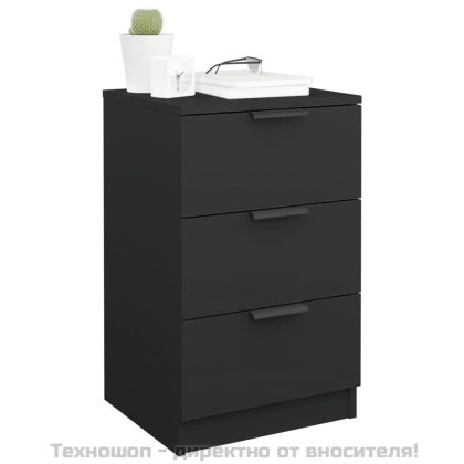 Нощни шкафчета, 2 бр, черни, 40x36x65 см