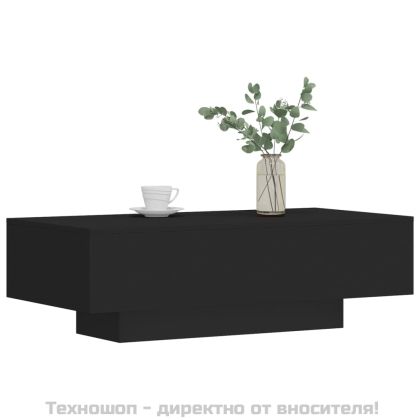 Кафе маса, черна, 100x49,5x31 см, инженерно дърво