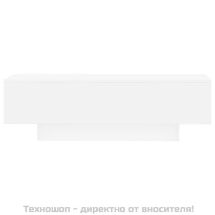 Кафе маса, бяла, 100x49,5x31 см, инженерно дърво