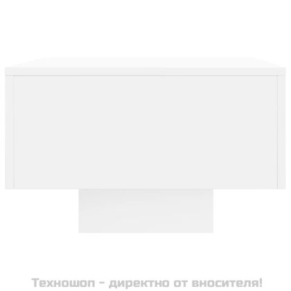 Кафе маса, бяла, 100x49,5x31 см, инженерно дърво