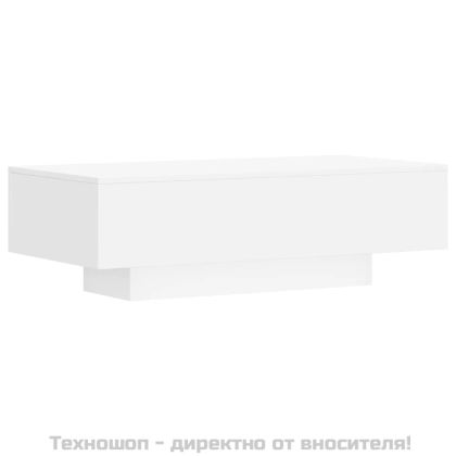 Кафе маса, бяла, 100x49,5x31 см, инженерно дърво