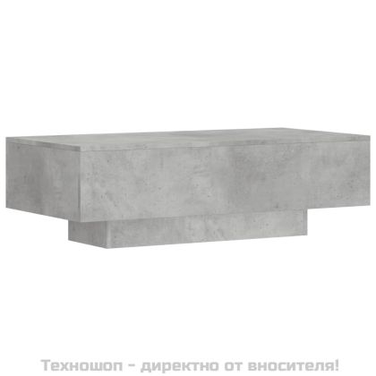 Кафе маса, бетонно сива, 100x49,5x31 см, инженерно дърво