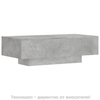 Кафе маса, бетонно сива, 100x49,5x31 см, инженерно дърво