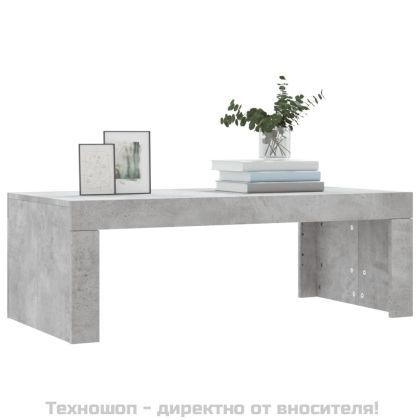 Маса за кафе, бетонно сива, 102x50x36 см, инженерно дърво