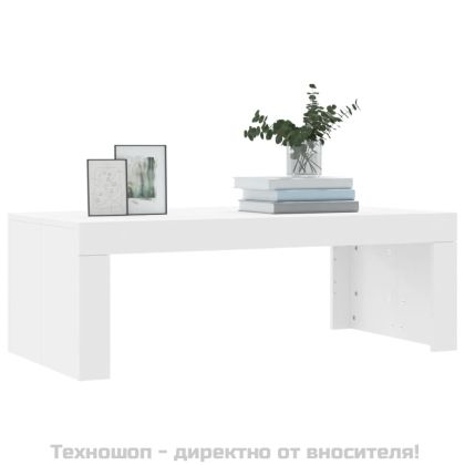 Кафе маса, бяла, 102x50x36 см, инженерно дърво