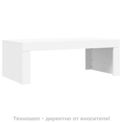 Кафе маса, бяла, 102x50x36 см, инженерно дърво