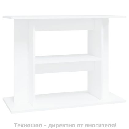 Поставка за аквариум, бяла, 80x35x60 см, инженерно дърво