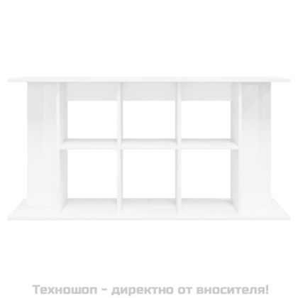 Поставка за аквариум, бял гланц, 120x40x60 см, инженерно дърво