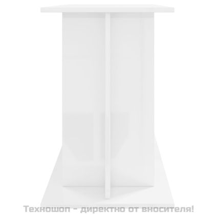 Поставка за аквариум, бял гланц, 120x40x60 см, инженерно дърво