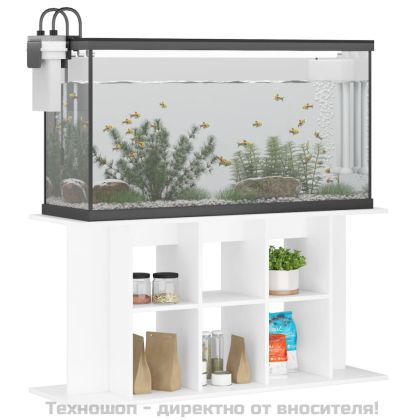 Поставка за аквариум, бяла, 120x40x60 см, инженерно дърво