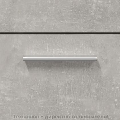 Шкаф за баня с огледало, бетонно сиво, инженерно дърво