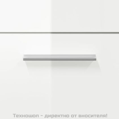 Шкаф за баня с огледало, бял гланц, инженерно дърво