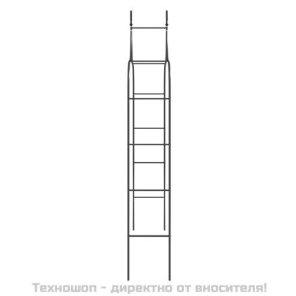 Градински арки, 2 бр, черни, 120x38x260 см, стомана