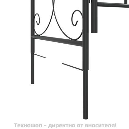 Градинска арка с порта, черна, 108x45x235 см, стомана