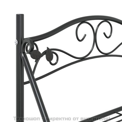 Стелаж за цветя, черен, 56x30x96 см, стомана