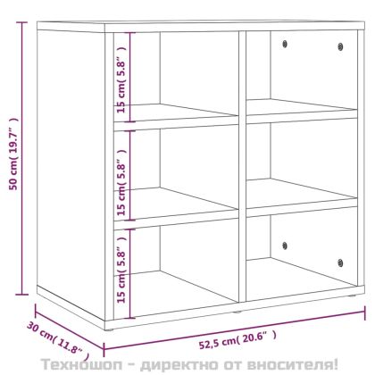 Шкаф за обувки, черен, 52,5x30x50 см