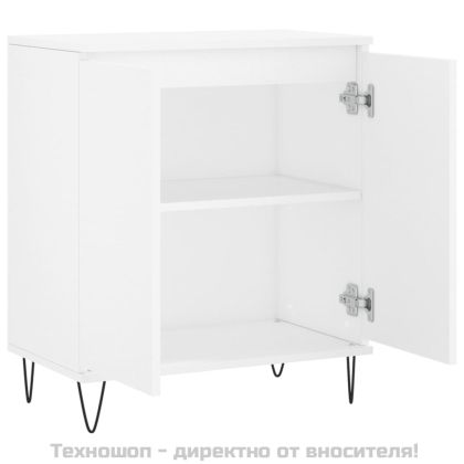 Сайдборд, бял, 60x35x70 см, инженерно дърво