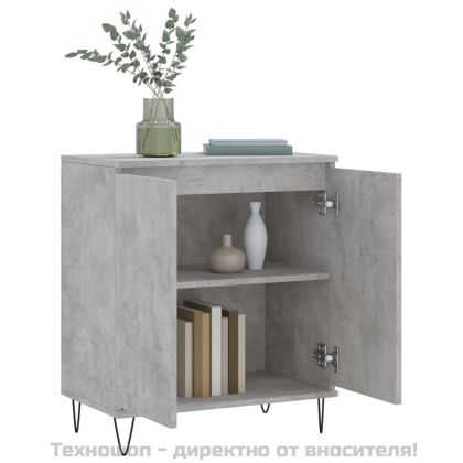 Сайдборд, бетонно сив, 60x35x70 см, инженерно дърво