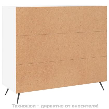 Сайдборд, бял, 90x34x80 см, инженерно дърво