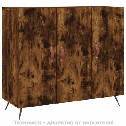 Сайдборд, опушен дъб, 90x34x80 см, инженерно дърво