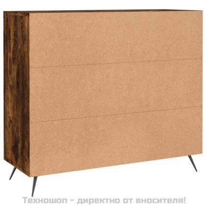 Сайдборд, опушен дъб, 90x34x80 см, инженерно дърво