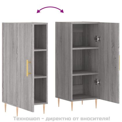 Сайдборд, сив сонома, 34,5x34x90 см, инженерно дърво