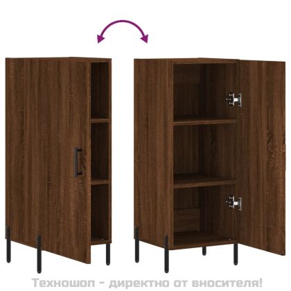 Сайдборд, кафяв дъб, 34,5x34x90 см, инженерно дърво