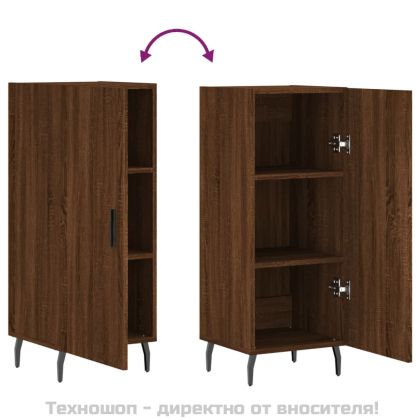 Сайдборд, кафяв дъб, 34,5x34x90 см, инженерно дърво