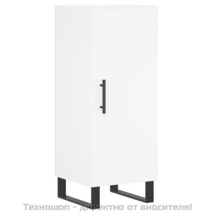 Сайдборд, бял, 34,5x34x90 см, инженерно дърво