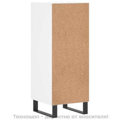 Сайдборд, бял, 34,5x34x90 см, инженерно дърво