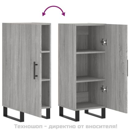 Сайдборд, сив сонома, 34,5x34x90 см, инженерно дърво