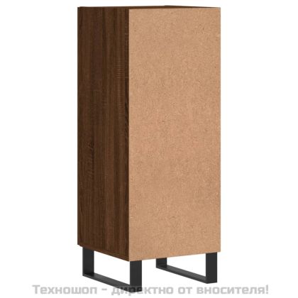 Сайдборд, кафяв дъб, 34,5x34x90 см, инженерно дърво