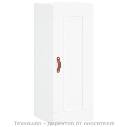 Стенен шкаф, бял, 34,5x34x90 см, инженерно дърво