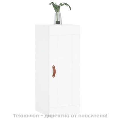 Стенен шкаф, бял, 34,5x34x90 см, инженерно дърво