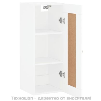 Стенен шкаф, бял, 34,5x34x90 см, инженерно дърво