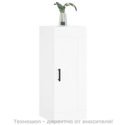 Стенен шкаф, бял, 34,5x34x90 см, инженерно дърво