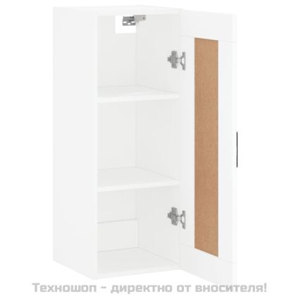 Стенен шкаф, бял, 34,5x34x90 см, инженерно дърво