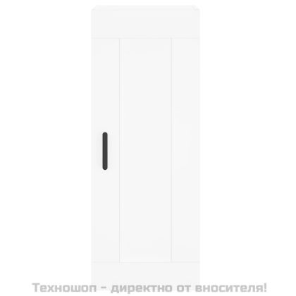 Стенен шкаф, бял, 34,5x34x90 см, инженерно дърво