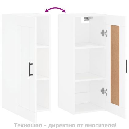Стенен шкаф, бял, 34,5x34x90 см, инженерно дърво