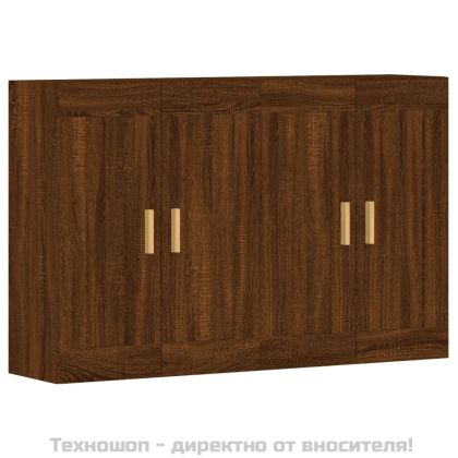 Стенни шкафове, 2 бр, кафяв дъб, инженерно дърво