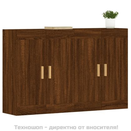 Стенни шкафове, 2 бр, кафяв дъб, инженерно дърво