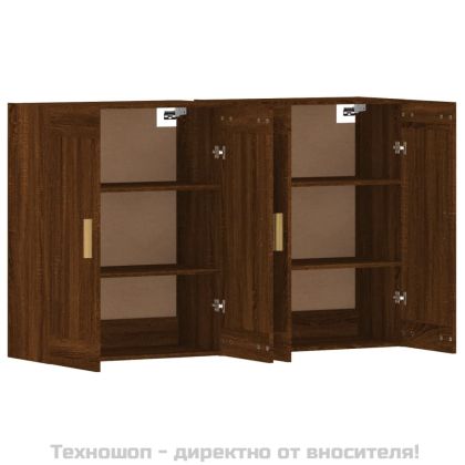 Стенни шкафове, 2 бр, кафяв дъб, инженерно дърво