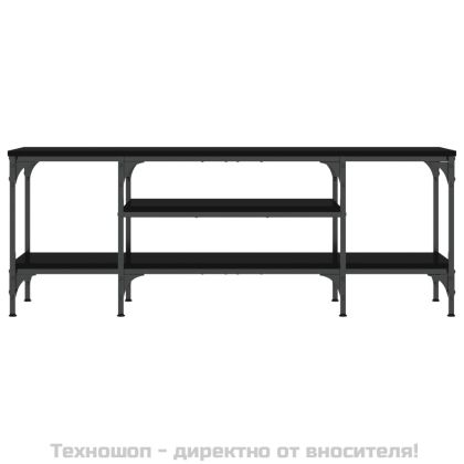 ТB шкаф, черен, 121x35x45 см, инженерно дърво и желязо